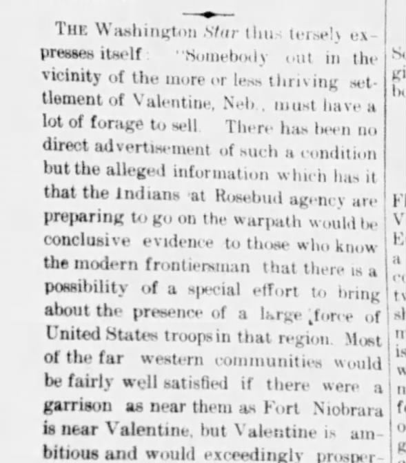 To exterminate the Brules. Rosebud. Fort Niobrara. Valentine.